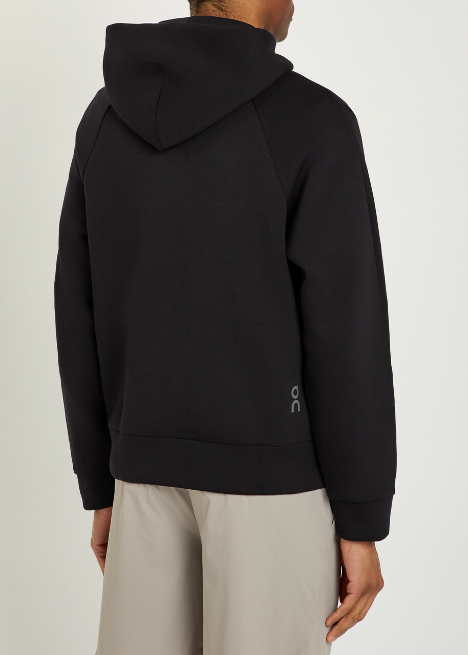 ON Focus Tech Hooded Cotton-blend Sweatshirt Black