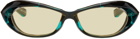 FACTORY900 SSENSE Exclusive Black & Green Wraparound Sunglasses