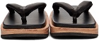 Sasquatchfabrix. Black MARIEOHIRA Edition Leather Geta Sandals
