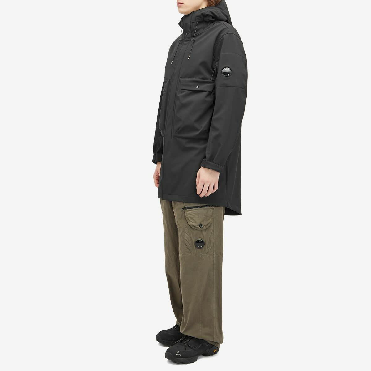 C.P. Company Men's Shell-R Hooded Parka Jacket in Black C.P.