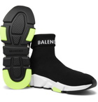 Balenciaga - Speed Sock Stretch-Knit Slip-On Sneakers - Men - Black