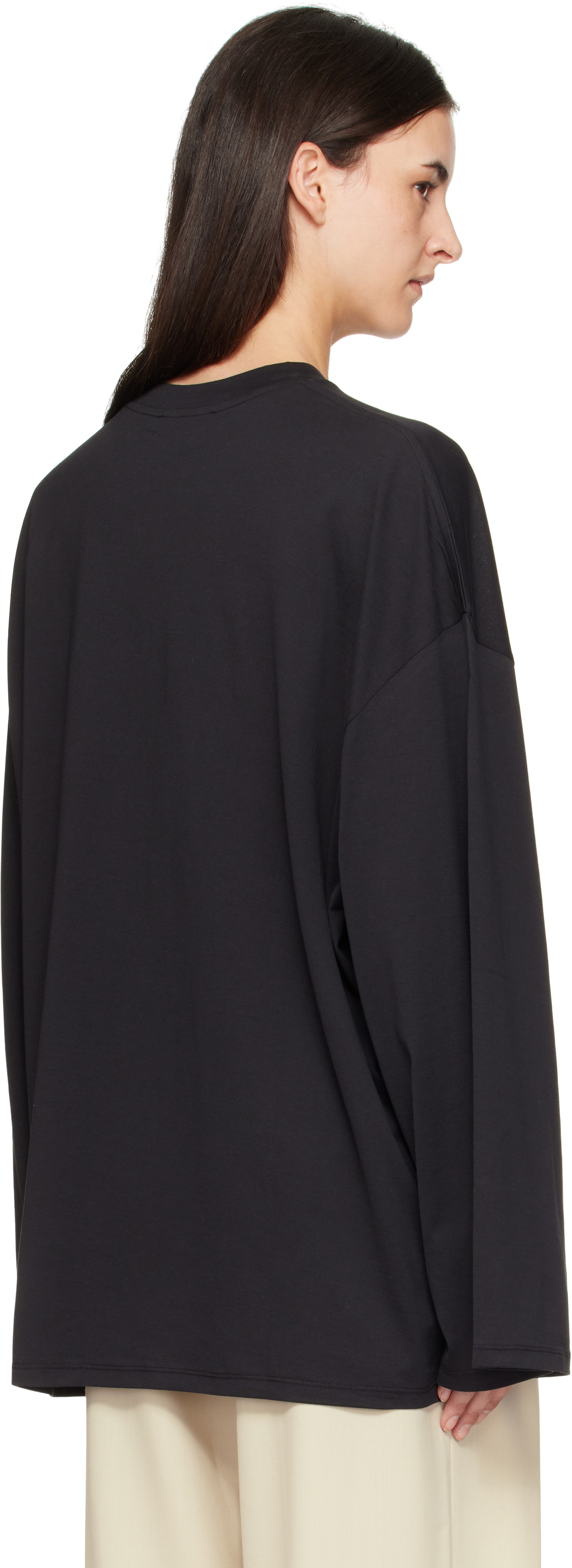 The Frankie Shop Black Rio Oversized Sleeve T-shirt