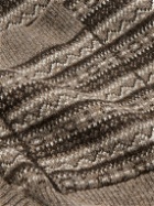 De Bonne Facture - Striped Wool Cardigan - Brown