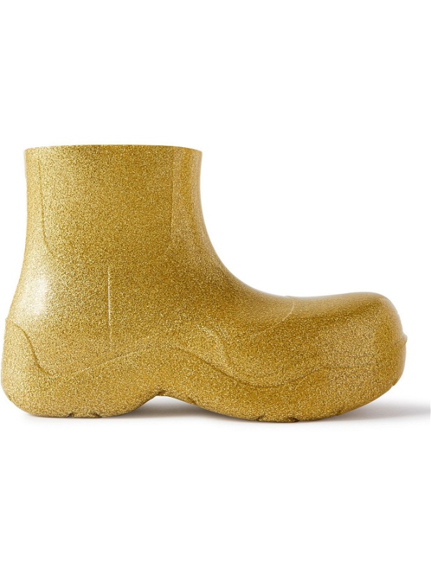 Photo: Bottega Veneta - Puddle Glittered Rubber Boots - Gold