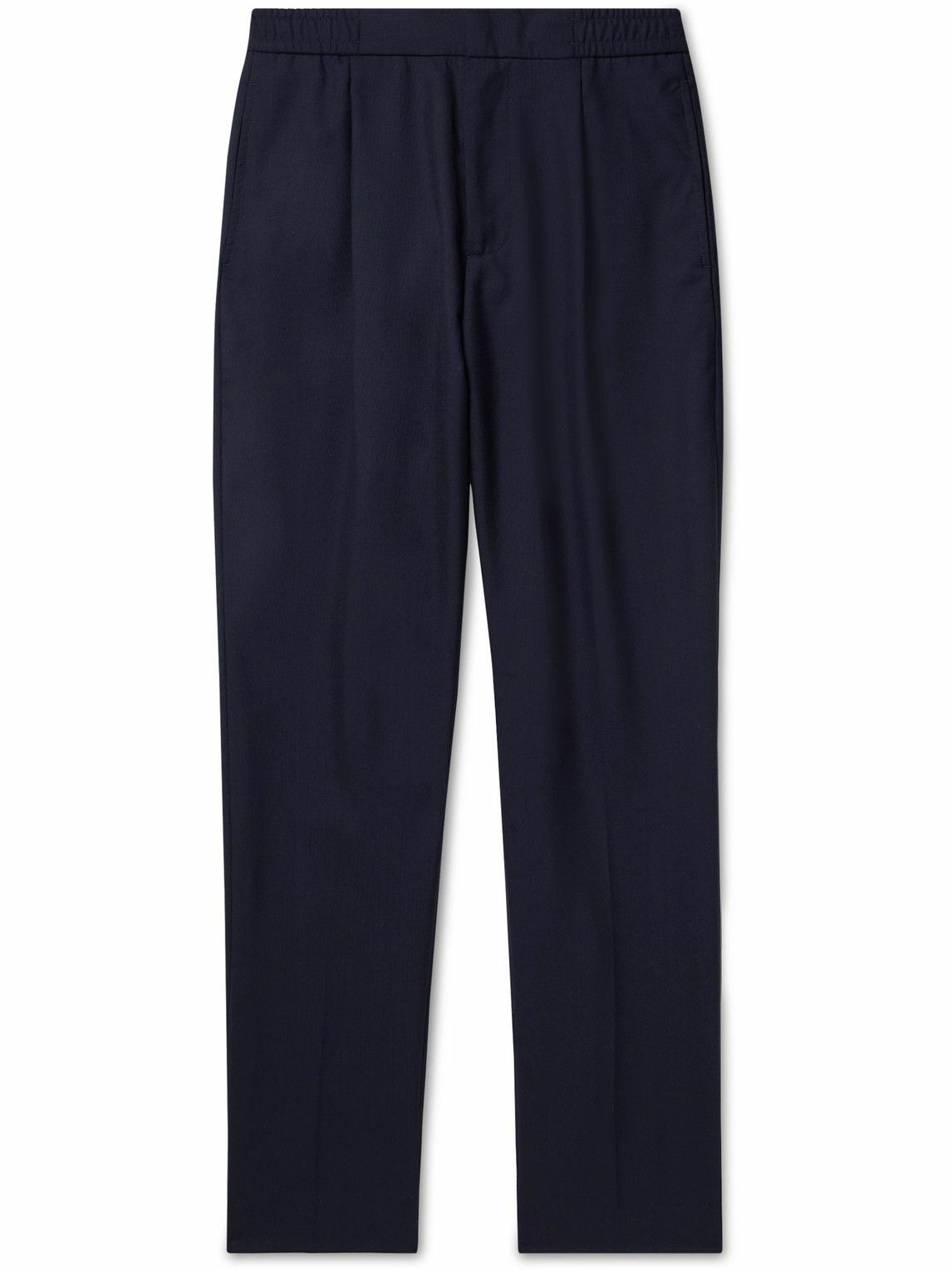 Officine Générale - Drew Tapered Pleated Virgin Wool Trousers - Blue ...