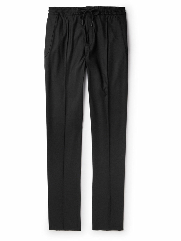 Photo: Zegna - Straight-Leg Wool, Silk and Cashmere-Blend Drawstring Trousers - Black
