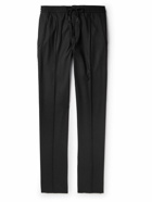 Zegna - Straight-Leg Wool, Silk and Cashmere-Blend Drawstring Trousers - Black