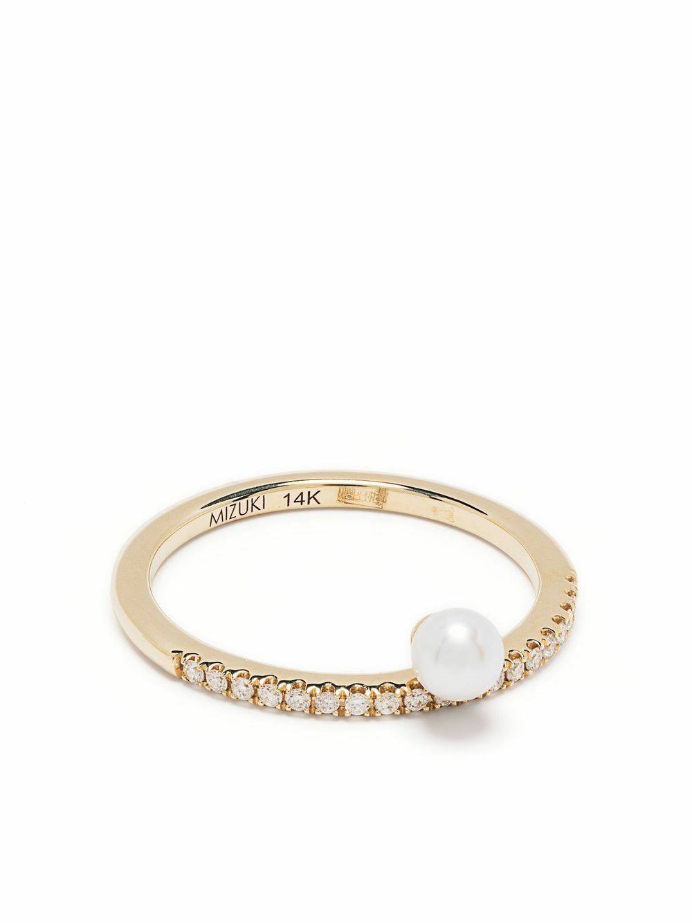 Mizuki 14K Yellow Gold Sea Of Beauty Diamond And Pearl Ring