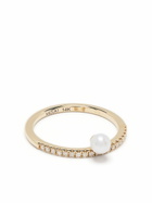 Mizuki 14K Yellow Gold Sea Of Beauty Diamond And Pearl Ring