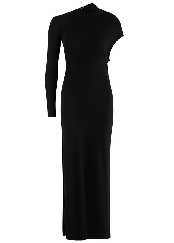 Photo: Courrèges One-shoulder Jersey Maxi Dress Black