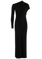 Courrèges One-shoulder Jersey Maxi Dress Black