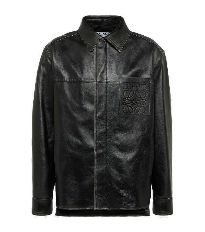 Photo: Loewe Anagram polished leather jacket