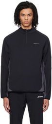 Manors Golf Black & Gray Zip Sweater