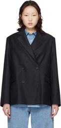 Loulou de Saison Gray Donau LDS Virgin Wool Blazer