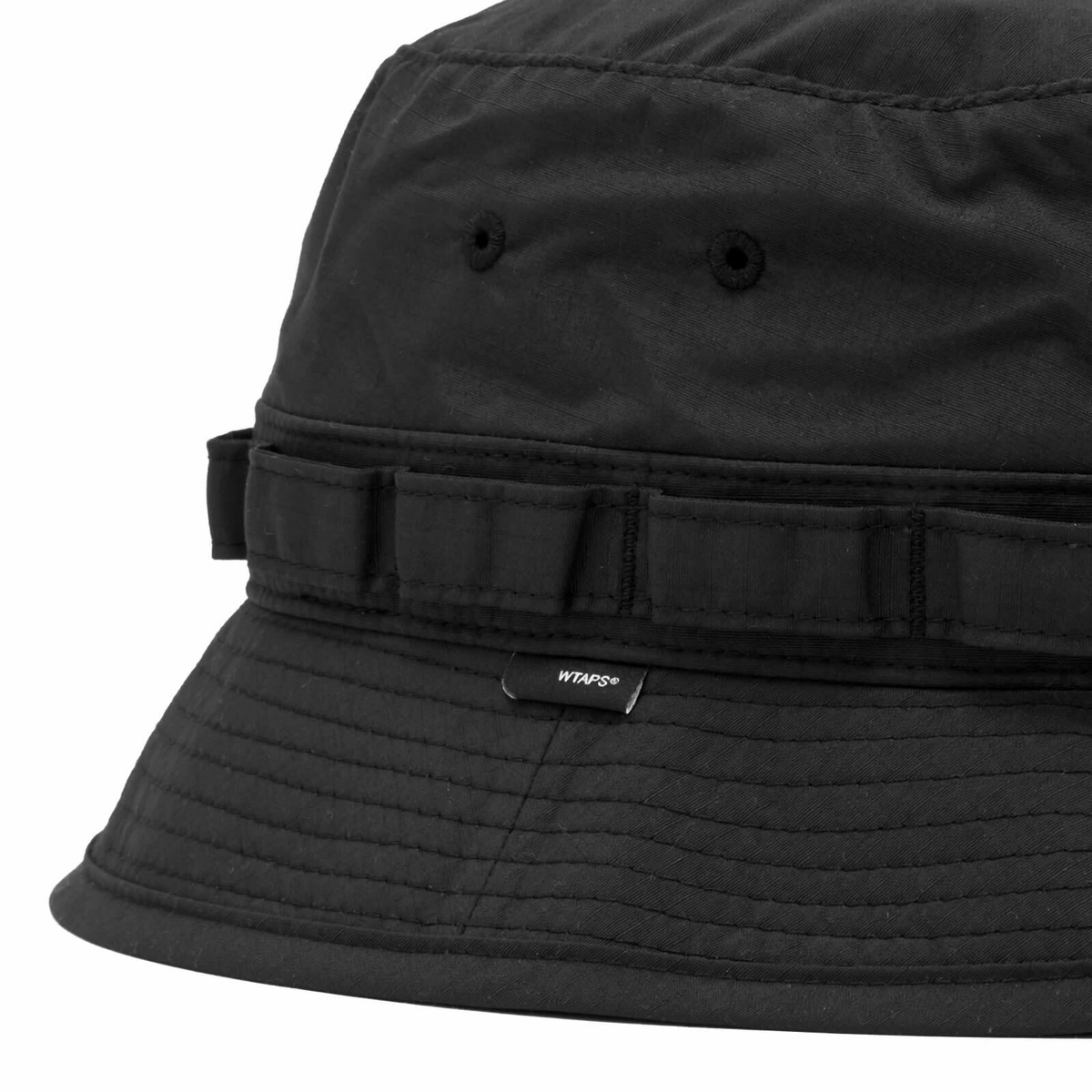 WTAPS Men's 12 Ripstop Nylon Bucket Hat in Black WTAPS