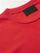 Fear of God - Logo-Flocked Cotton Jersey T-shirt - Red