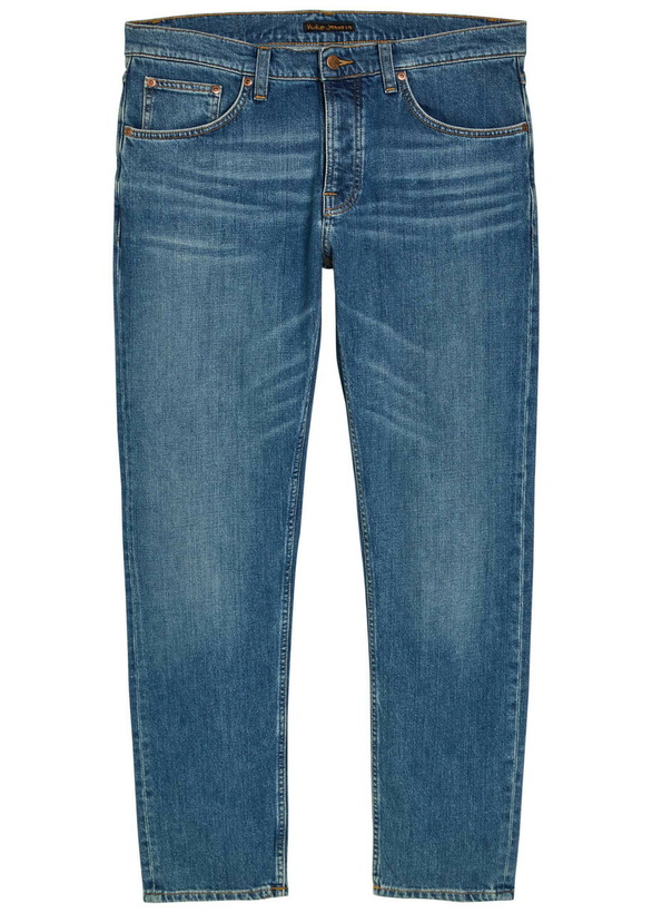 Photo: Nudie Jeans Solid Ollie Slim Straight-leg Jeans Mid Blu