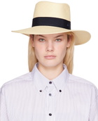 Maison Michel Beige & Navy Charles Fedora