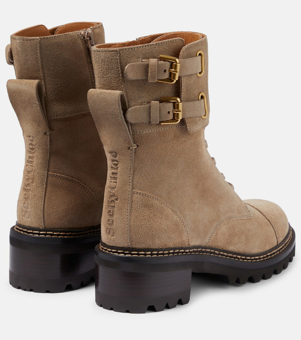 See By Chloé Mallory suede combat boots