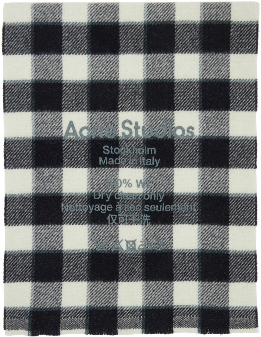 Acne Studios Black & White Check Scarf Acne Studios