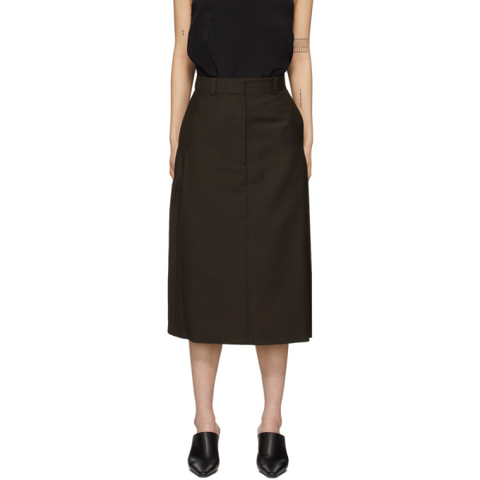 Eftychia Brown Side Zipped Skirt