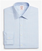 Brooks Brothers Men's Stretch Madison Relaxed-Fit Dress Shirt, Non-Iron Royal Oxford Ainsley Collar Check | Blue