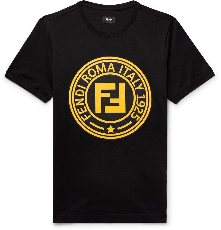 Photo: Fendi - Logo-Print Cotton-Jersey T-Shirt - Men - Black