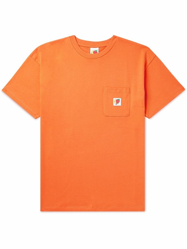 Photo: SKY HIGH FARM - Logo-Appliquéd Cotton-Jersey T-Shirt - Orange