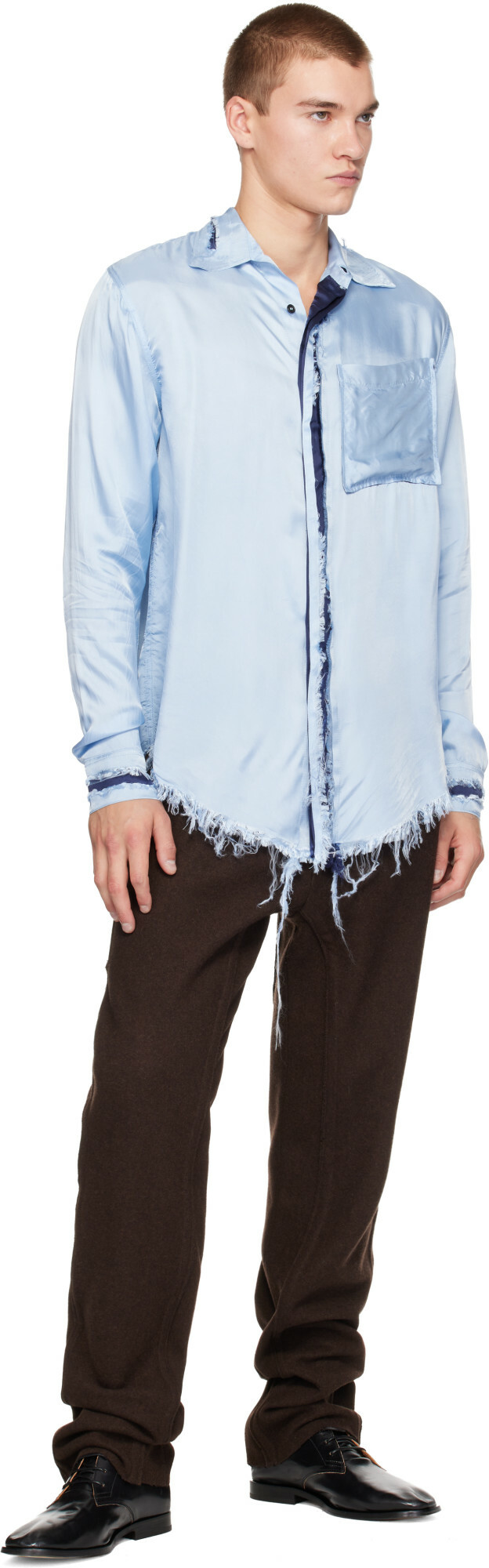 Edward Cuming Blue Simple Scratch Shirt
