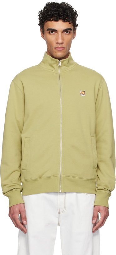 Photo: Maison Kitsuné Green Fox Head Patch Fullzip Regular Sweatshirt