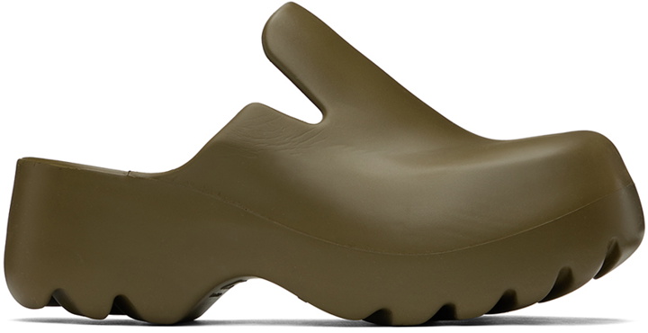 Photo: Bottega Veneta Khaki Flash Clogs