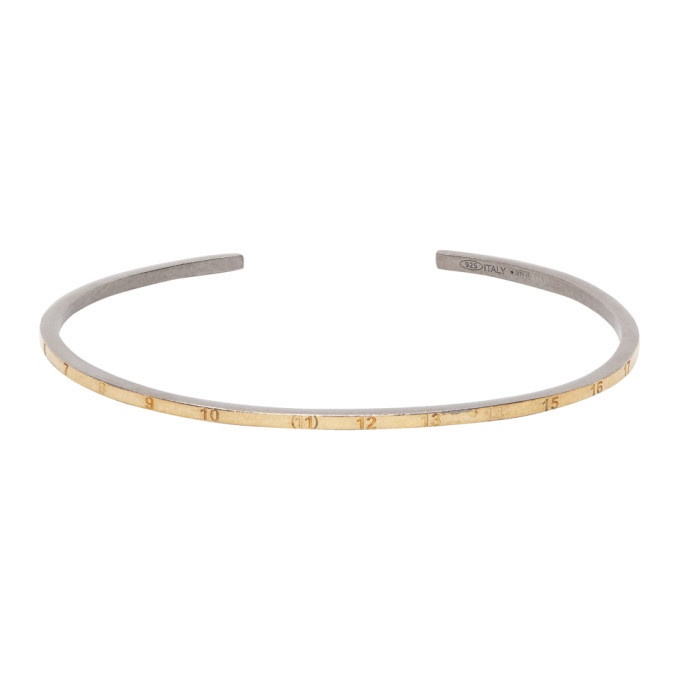 Photo: Maison Margiela SSENSE Exclusive Gold and Silver Thin Numbers Bracelet