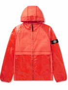 Stone Island Junior - Ages 12-14 Logo-Appliquéd Shell and Canvas Hooded Jacket - Orange