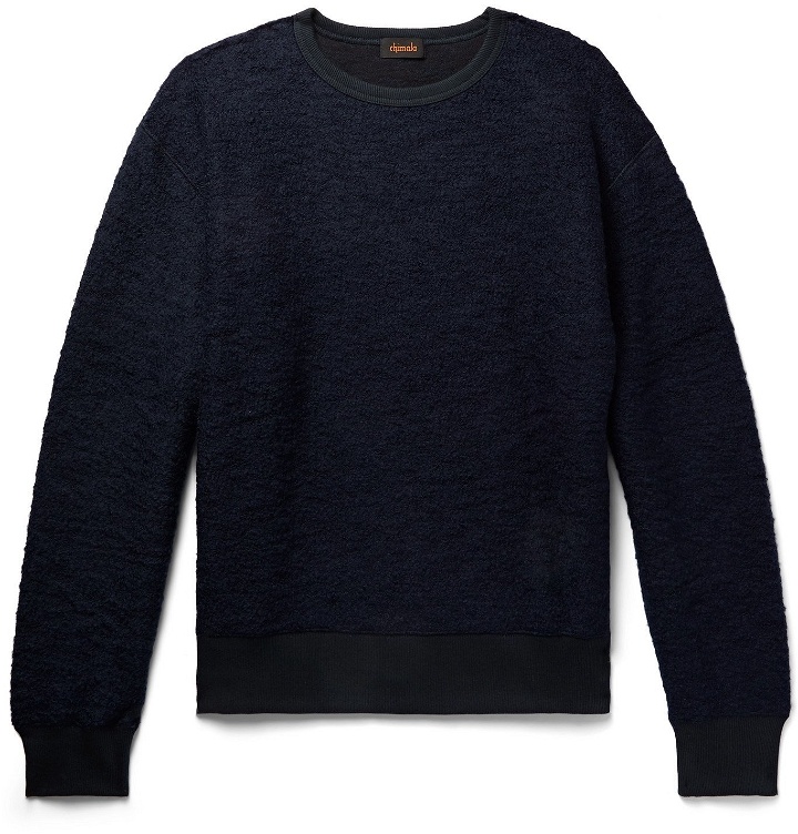 Photo: Chimala - Textured Wool-Blend Sweatshirt - Blue