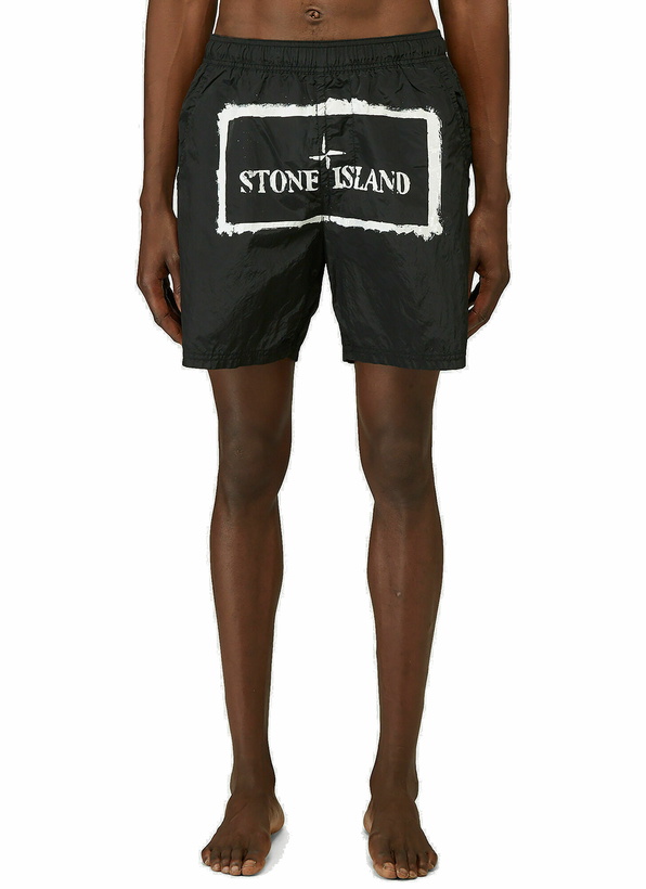 Photo: Stone Island - Logo Swim Shorts in Black