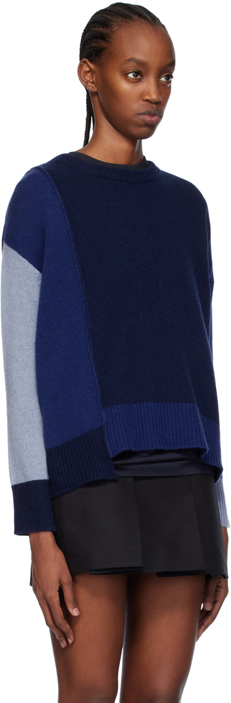 Blue color shop block sweater