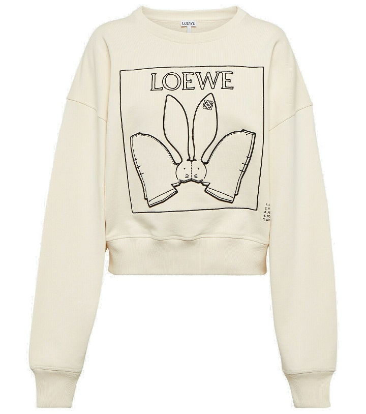 Photo: Loewe - Embroidered cotton jersey sweatshirt