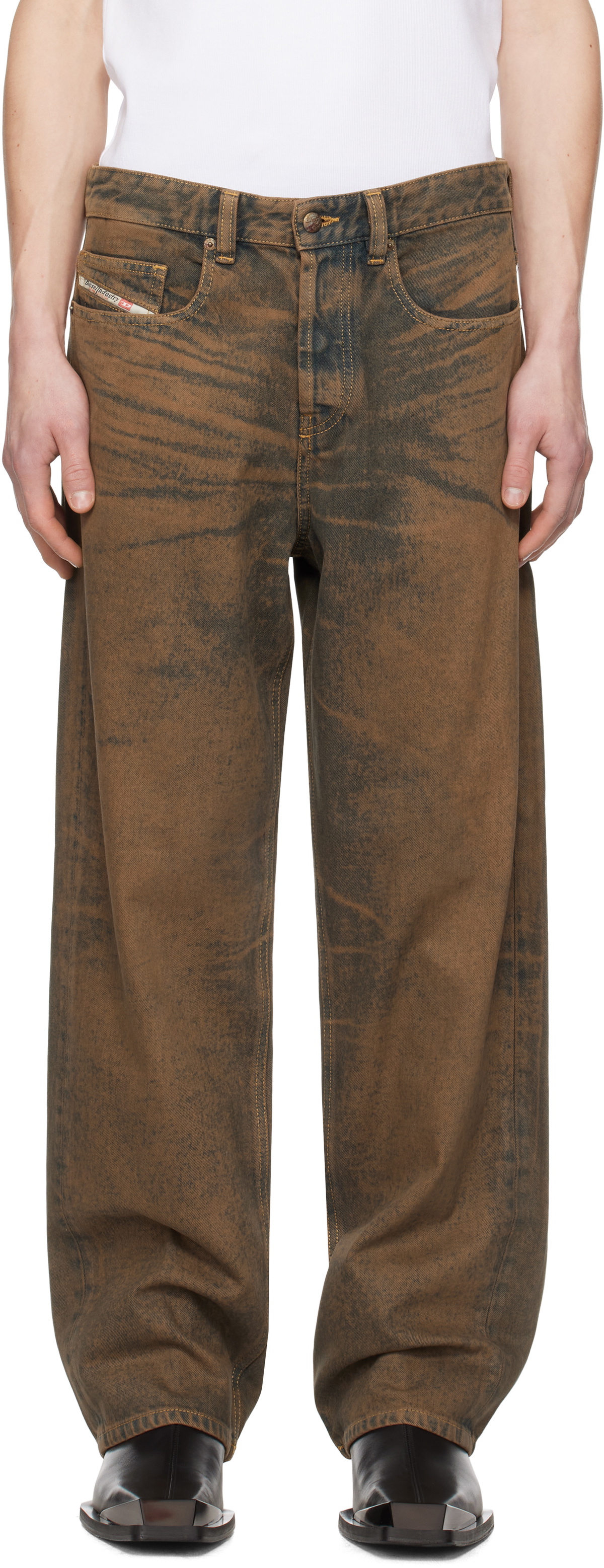 Diesel Brown Relaxed 2001 D-Macro Jeans Diesel