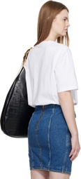 Balmain White Boxy 'Balmain Paris' Brush Print T-shirt