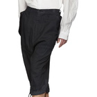 Julius Black Coated Twill Trousers