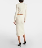 Alessandra Rich Alpaca and wool-blend midi skirt
