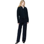 Róhe Navy Relaxed Corduroy Trousers