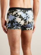 TOM FORD - Floral-Print Stretch-Cotton Boxer Briefs - Blue