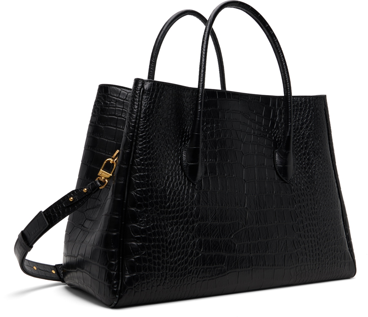 AMIRI Black Embossed Croc Honey 50 Tote