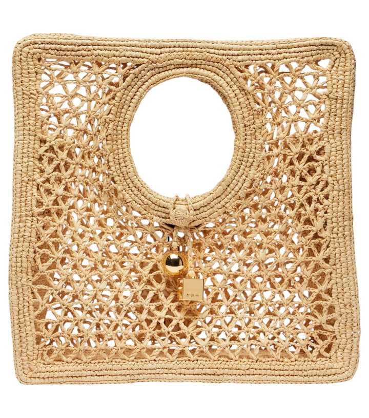Photo: Jacquemus Spiaggia Small raffia tote bag