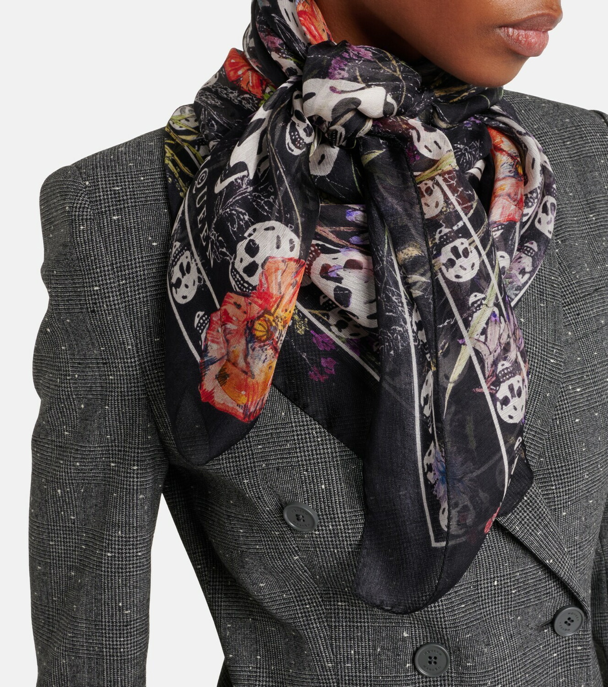 McQueen Skull silk chiffon scarf