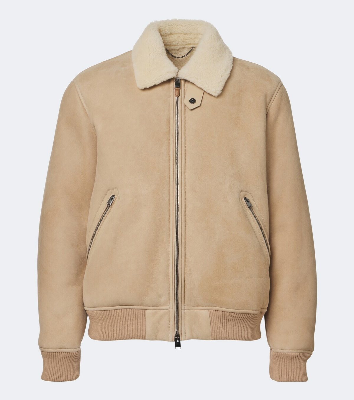 Canali Shearling-trimmed suede blouson jacket