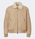 Canali Shearling-trimmed suede blouson jacket