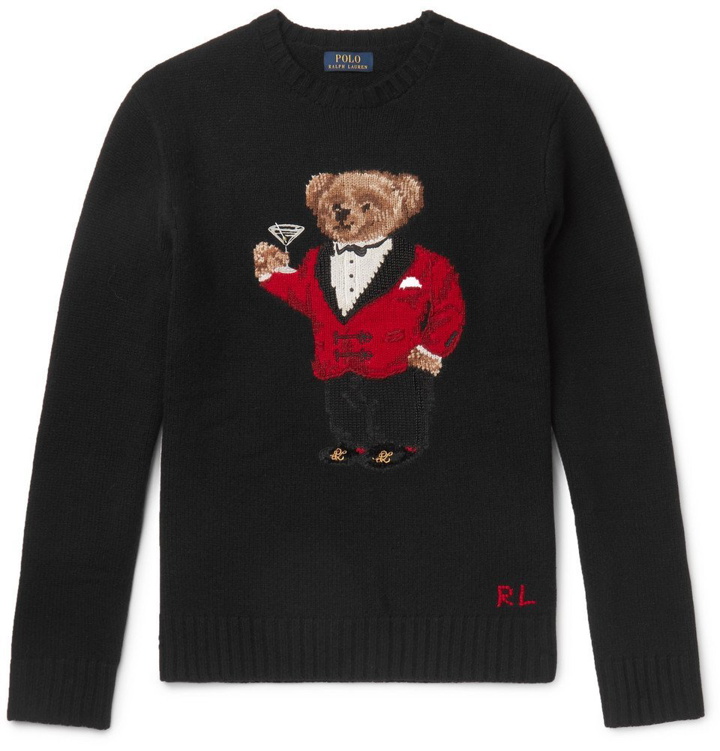 Photo: Polo Ralph Lauren - Bear-Intarsia Wool Sweater - Men - Black