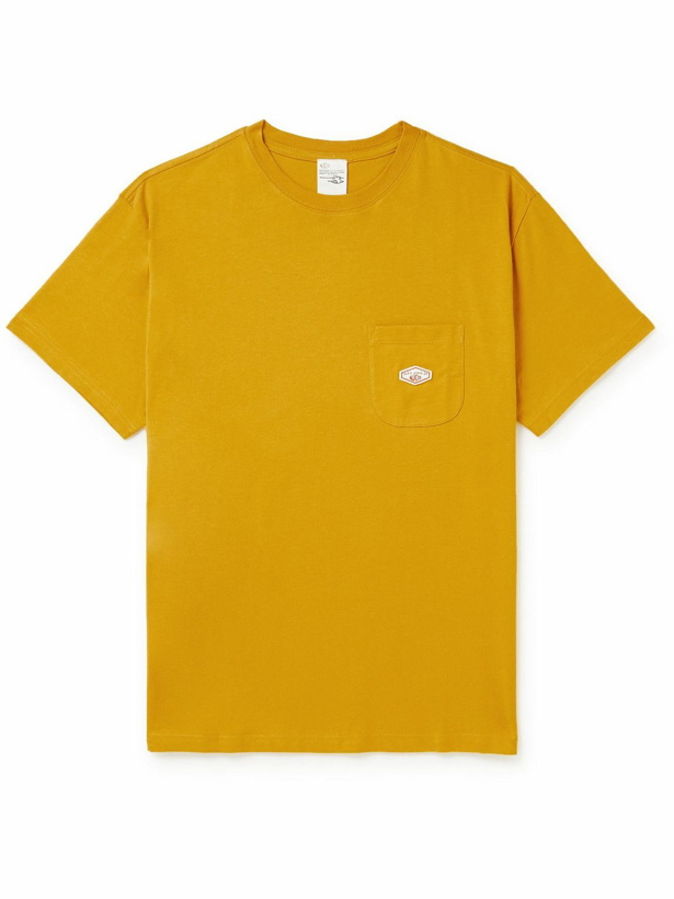 Photo: Nudie Jeans - Leffe Logo-Appliquéd Cotton-Jersey T-Shirt - Yellow